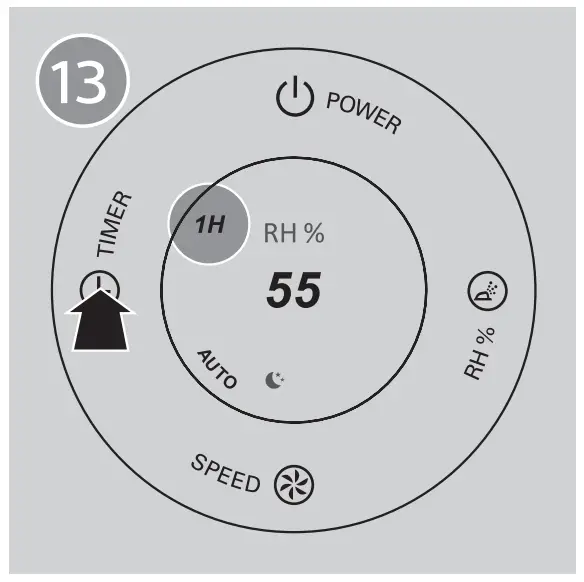 HU4814 Portable Evaporator Humidifier Change the fan speed