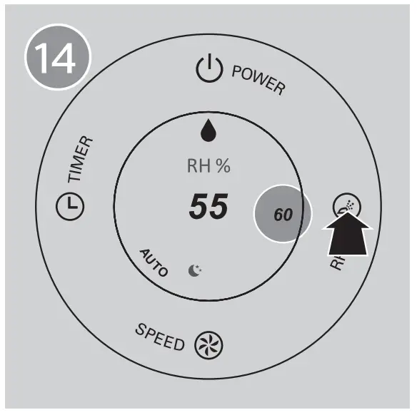 HU4814 Portable Evaporator Humidifier Change the fan speed