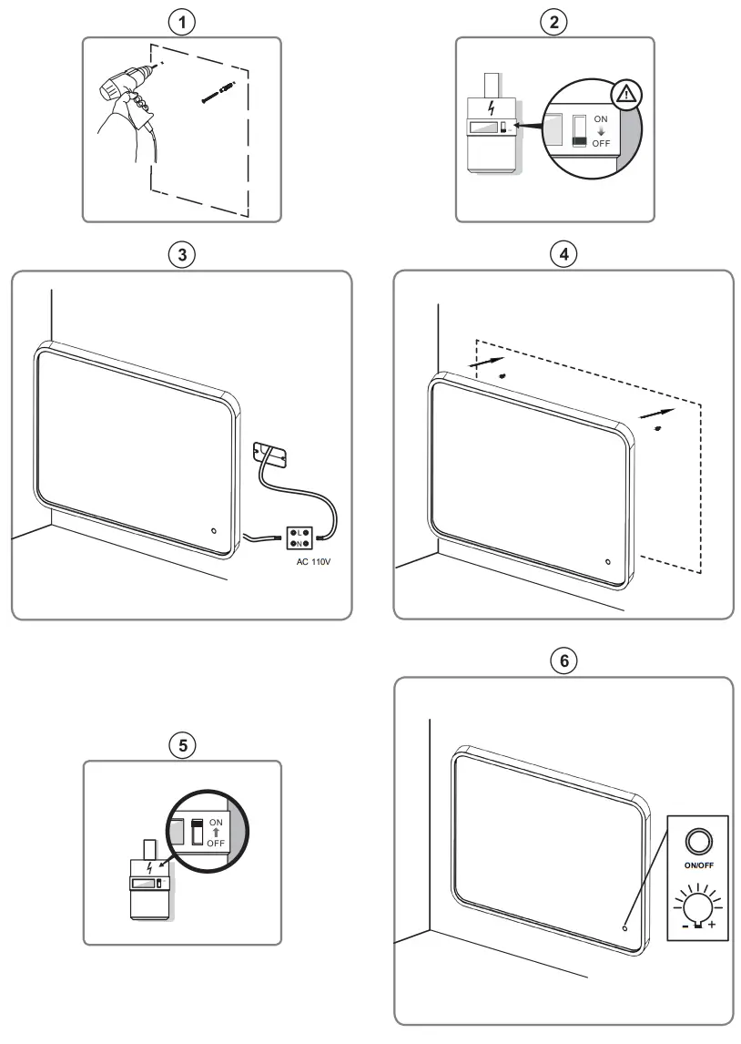 JimsMaison GL-3041 2432B Dimmable Wall Bathroom Vanity Mirror fig