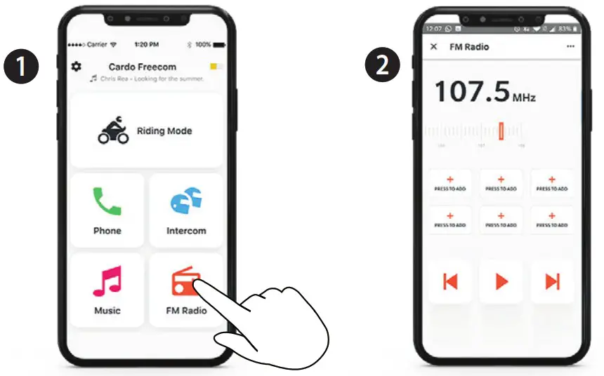 cardo PackTalk Edge Off Road Vehicle Wireless Handsfree Intercom - Radio 1