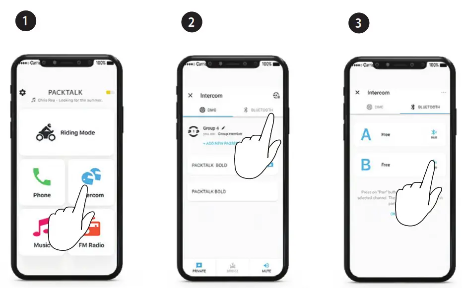 cardo PackTalk Edge Off Road Vehicle Wireless Handsfree Intercom - Universal Bluetooth intercom 1
