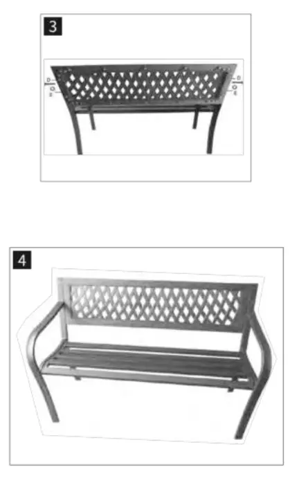 909 Outdoor B098F7H9HJ Steel Garden Bench - fig 1