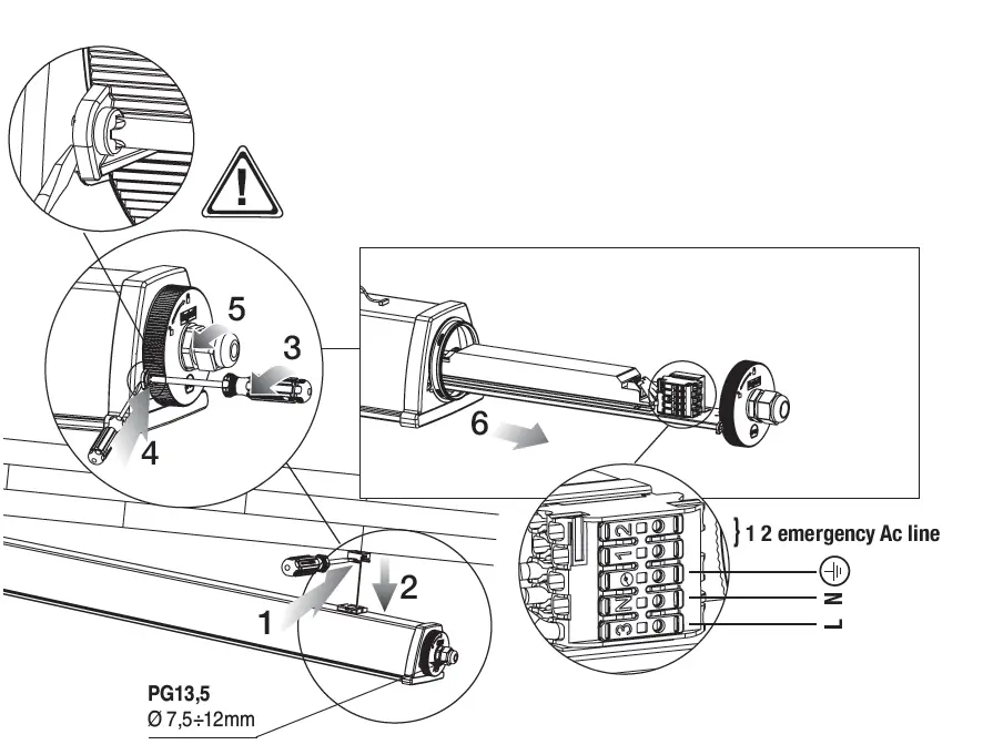 Beghelli Steel ECO Adjustable LED 3
