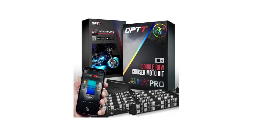Opt7 Lighting Aura Double Row Motorcycle Multi-color Led Light Installation Guide