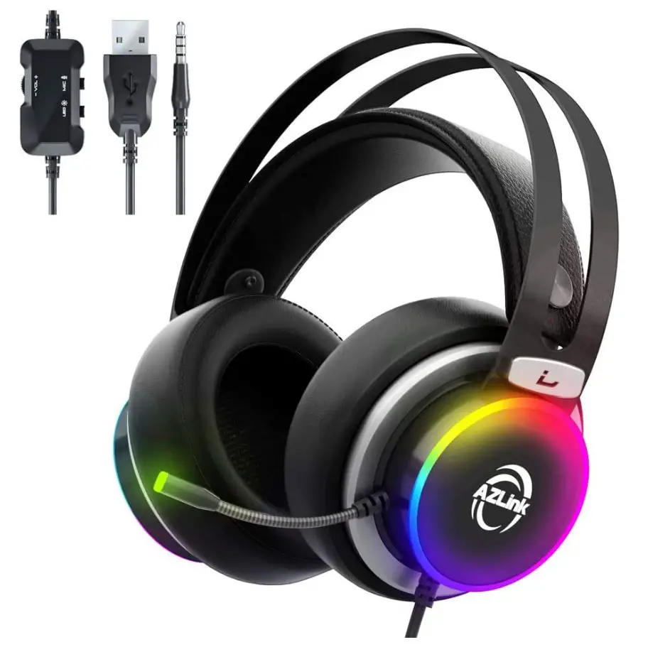 AZLink Gaming headsets PS4 Bass Stereo Headset Wired PC Game Headphones