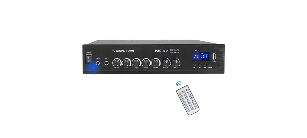 Sound Town Pac80-2 Public Address Amplifier With Bluetooth User Manual