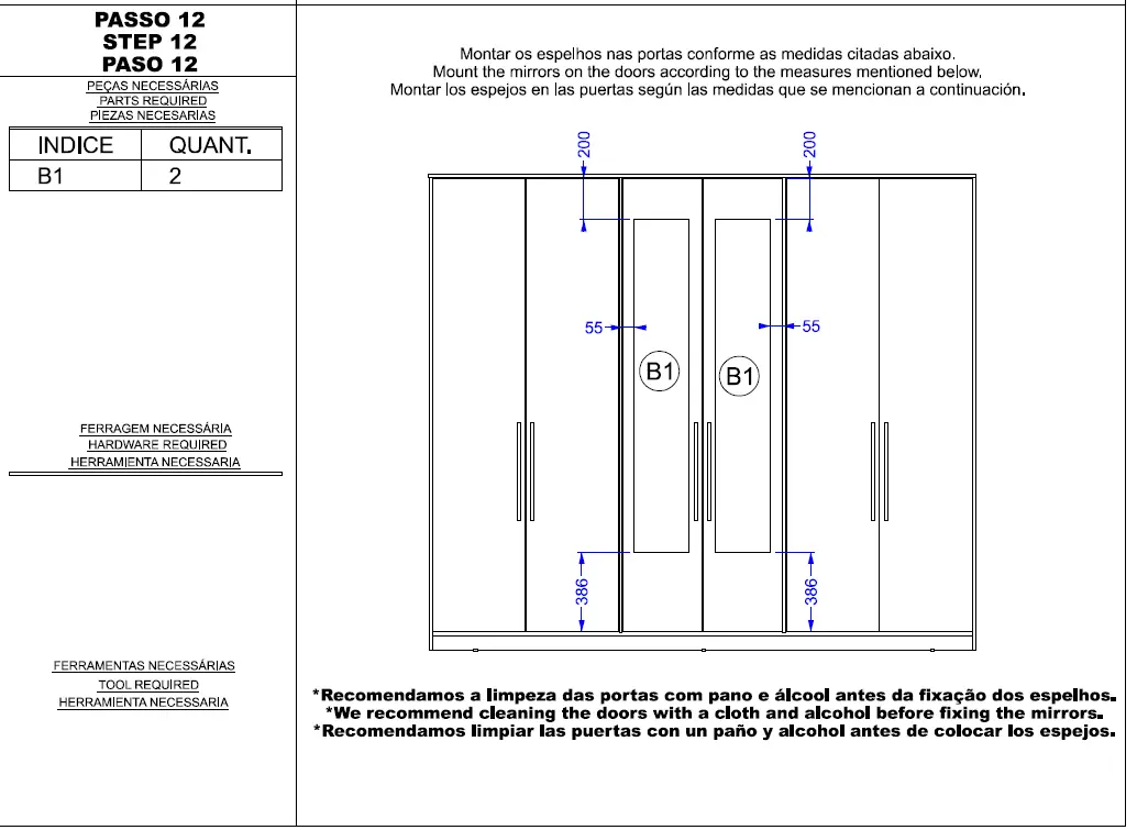 Herva PH-1720 6 Door Wardrobe 15