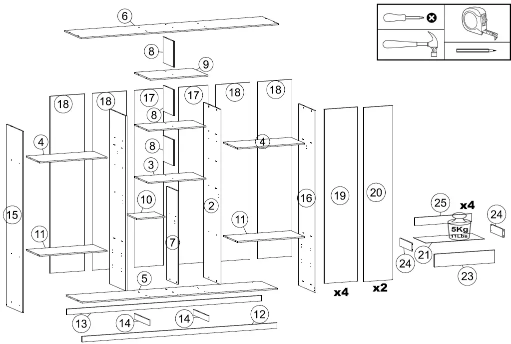 Herva PH-1720 6 Door Wardrobe 2