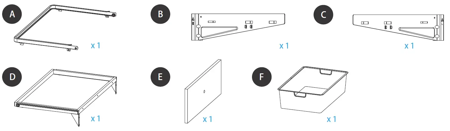Origin 21 WD2SMDK-16-OAK Small Wood Drawer Kit 3