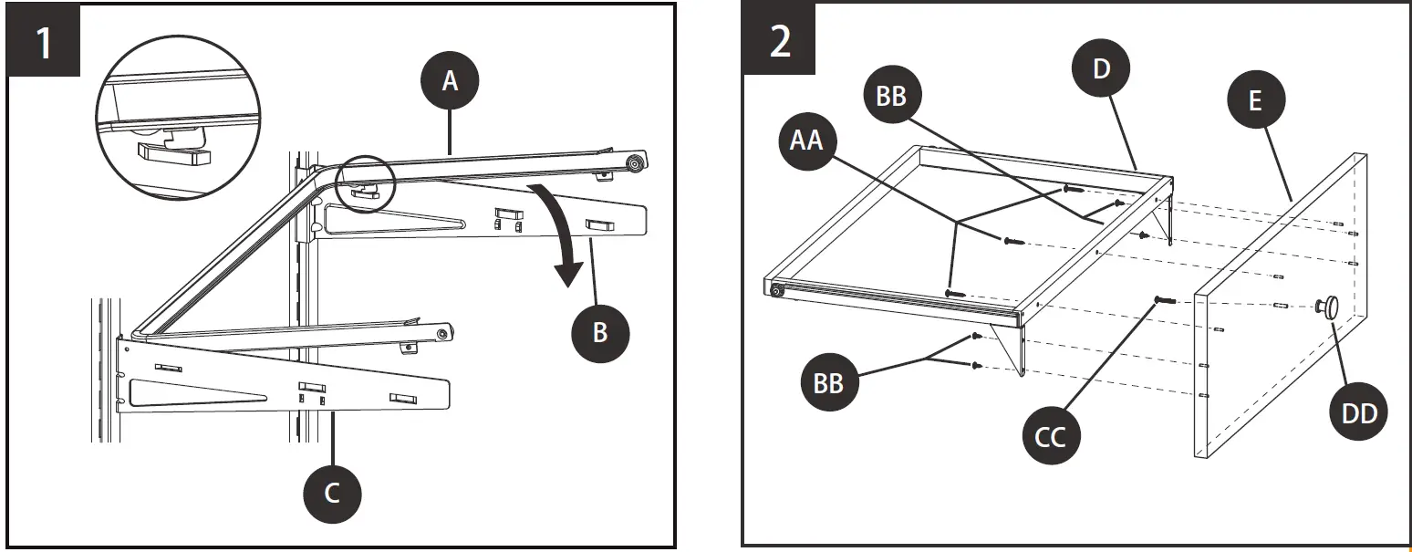 Origin 21 WD2SMDK-16-OAK Small Wood Drawer Kit 5