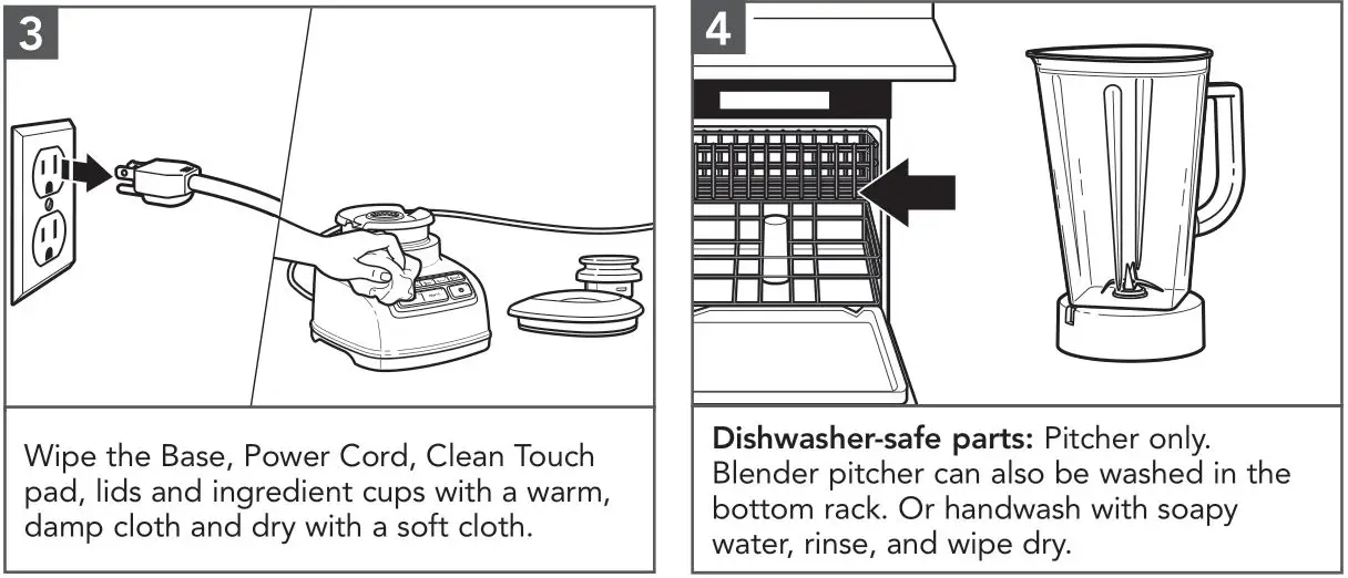 KitchenAid KSB1575 Stand Blender - CARE AND CLEANING 3,4