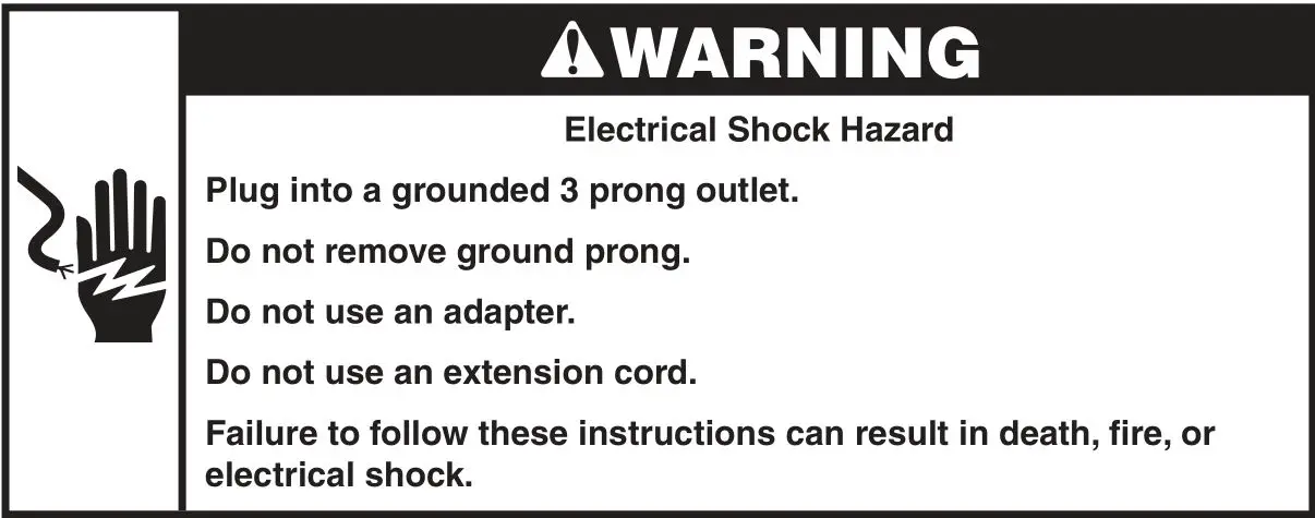 KitchenAid KSB1575 Stand Blender - WARNING Electrical Shock Hazard