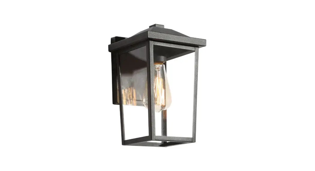 Lnc A04738 2-light 12-in 2 Pack Matte Black Clear Glass Rectangle Outdoor Wall Light Instruction Manual