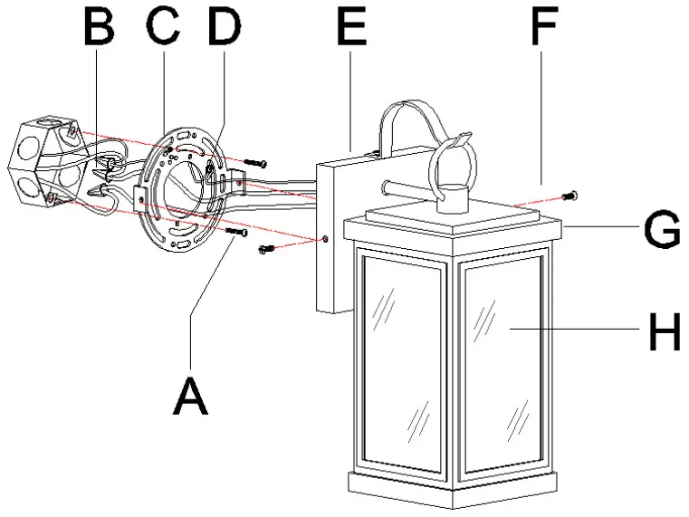 LNC A04738 2 Light 12 in 2 Pack Matte Black Clear Glass Rectangle Outdoor Wall Light - PARTS