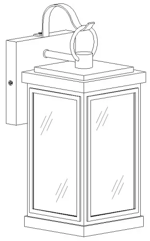 LNC A04738 2 Light 12 in 2 Pack Matte Black Clear Glass Rectangle Outdoor Wall Light