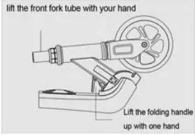 DENVER SCK-5300 MK2 Kids Electric Scooter Instructions - Folding procedure
