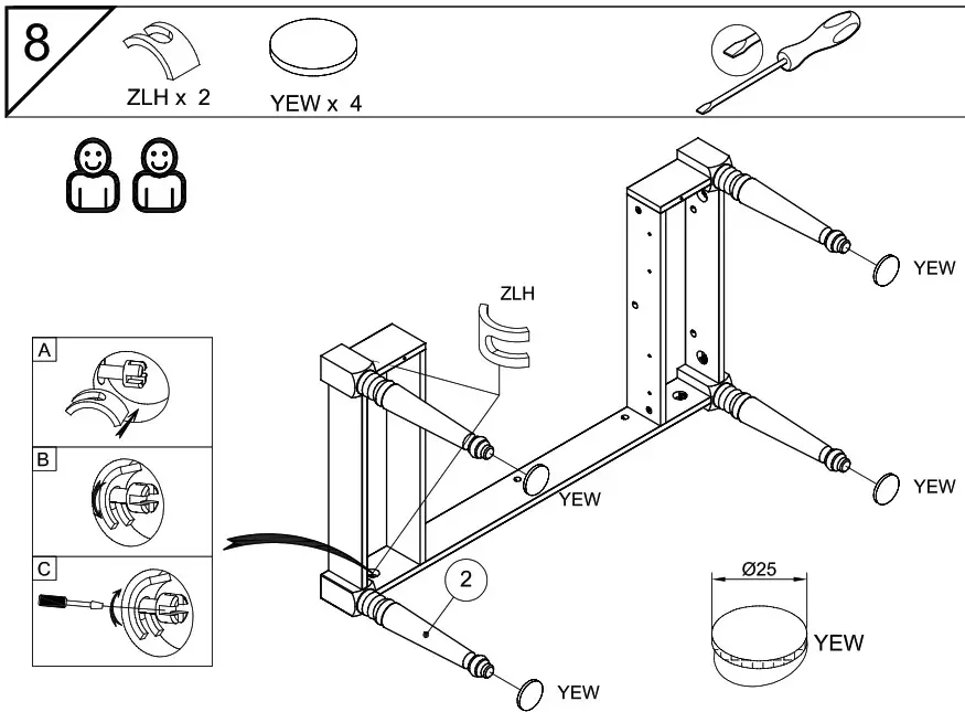 DEDEMAN 0162TABAC Cottage Coffee Table - overview 13