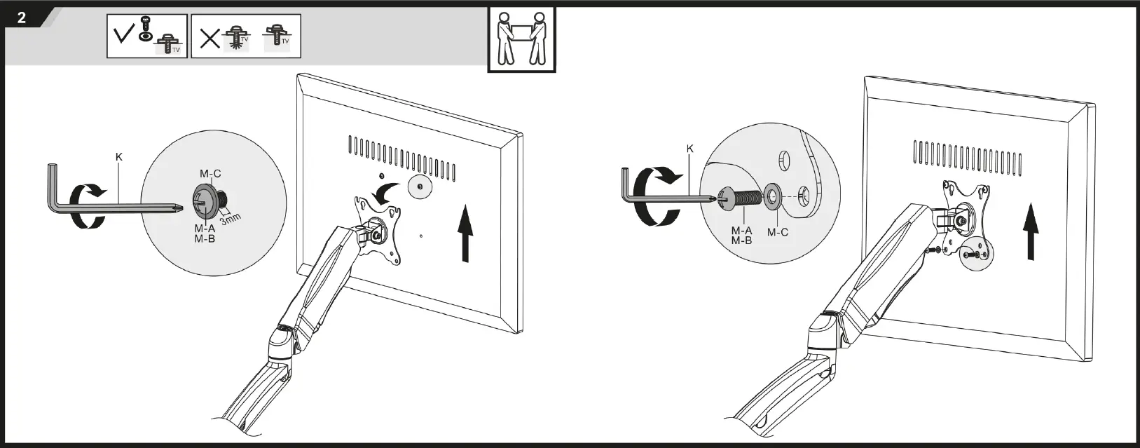 ACT AC8311 Gas Spring Monitor Desk Mount 09