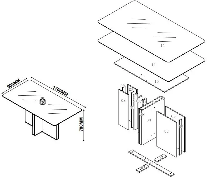 MOVEIS Lopas 65880 Rectangular Dining Astrid Table-FIG2