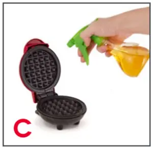 Using mini waffle maker