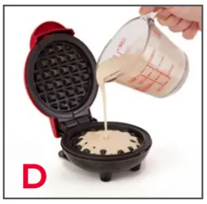 Using mini waffle maker