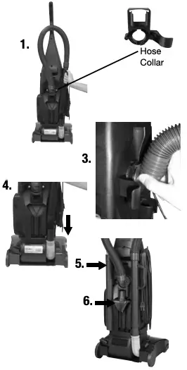 Attach vacuum hose and tools