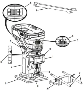 RYOBI 18 Volt Palm Router P601 - fig