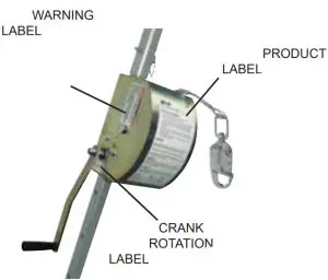 Miller FADA MAN_WIN 30M ManHandler Man-Rated Hoist Winch - Product Labels