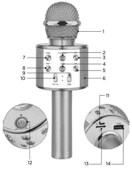 HYPE HY-SKM Karaoke Wireless Mic Built in Speaker- DIAGRAM