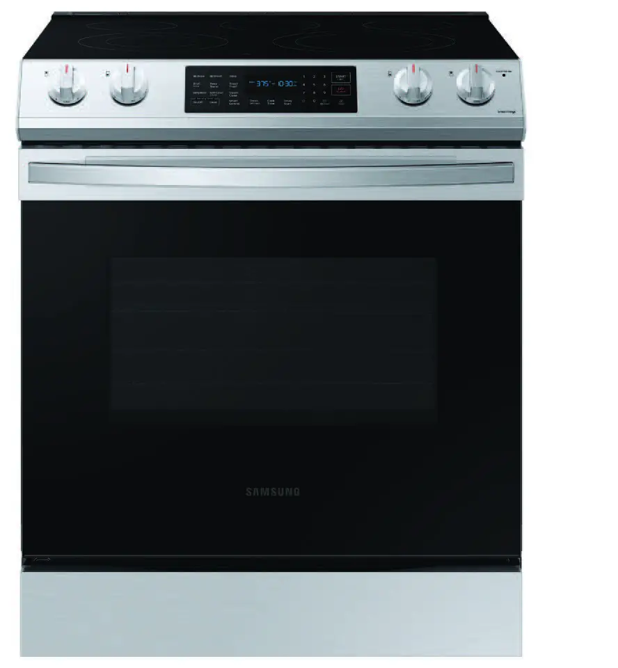 samsung front control slide in electric range with convectio