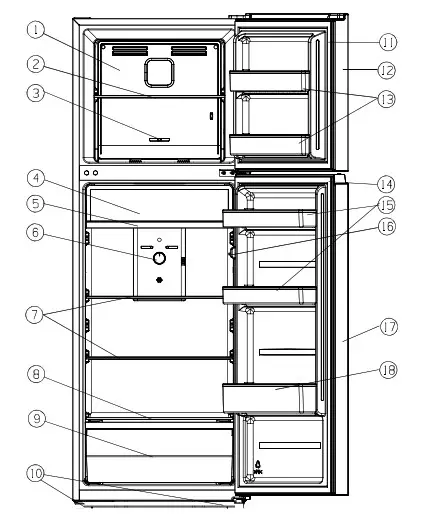 Hisense HRTF326 Top Mount Fridge- View of the appliance
