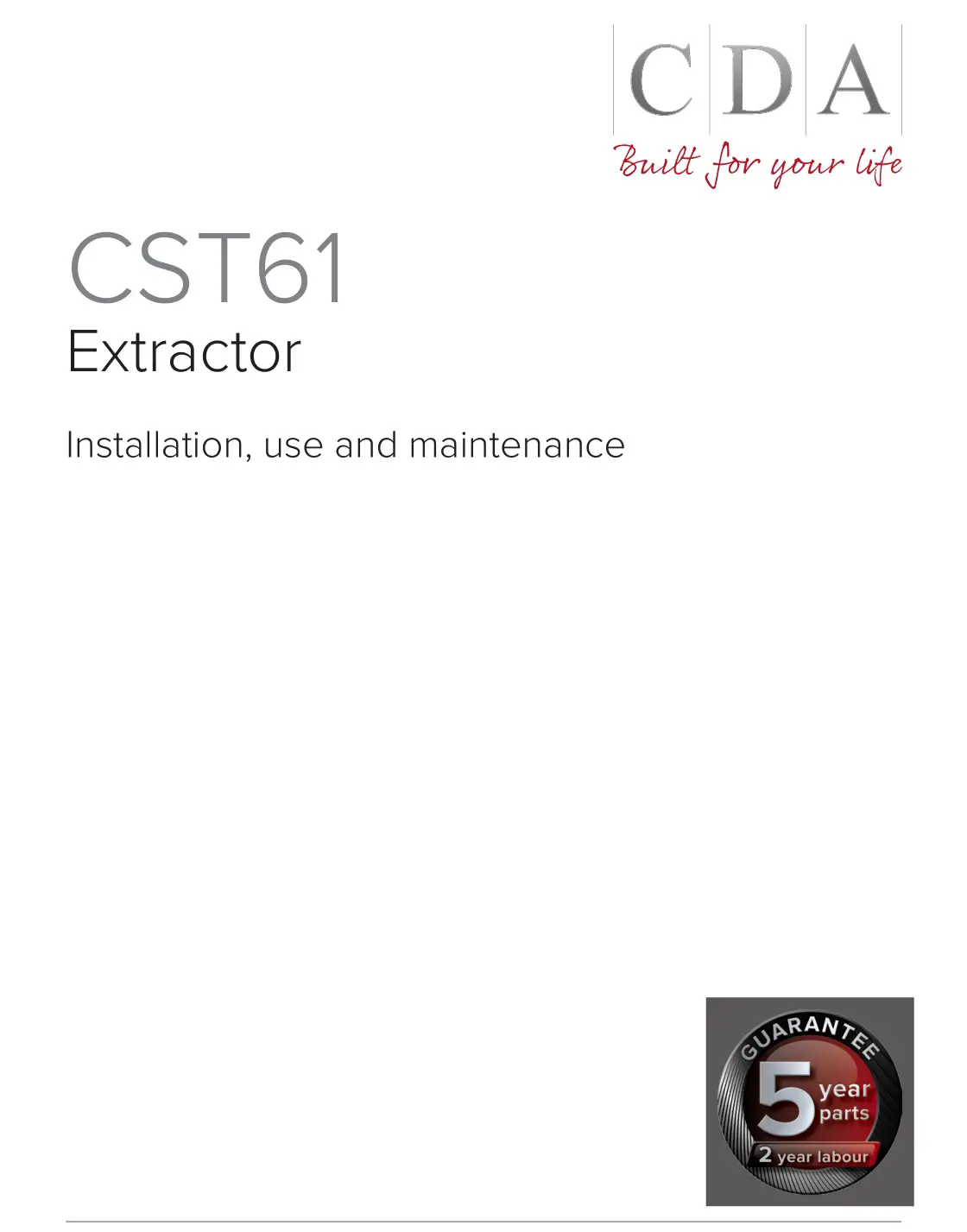 CDA CST61 Extractor Instruction Manual