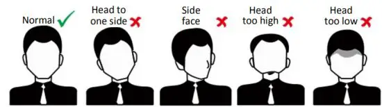 Zhejiang Uniview Technologies 0235C5R4 Face Recognition Access Control Terminal - Incorrect Postures