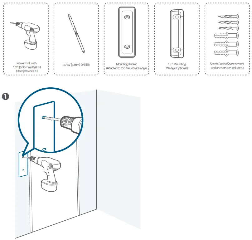 eufy T8210 Solo Doorbell S20 Battery Kit - Drill Bit