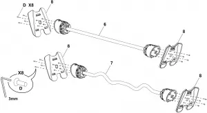 Assembly - 3 Attach Adapter Plates to Barbell Handle and Curl Bar Handle