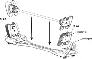 Assembly - 4 Put Weight Plates and Barbell Assembly in the Base