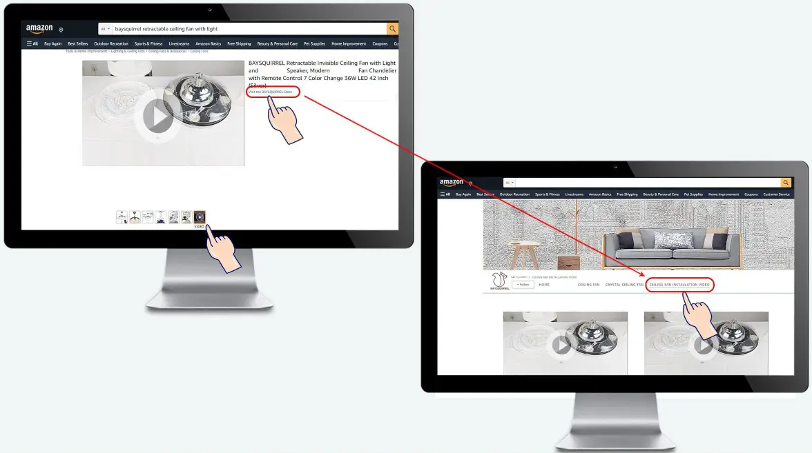 BAYSQUIRREL BS LY 9078 Ceiling Fan with Light - Ceiling Fan Light Installation Video 2