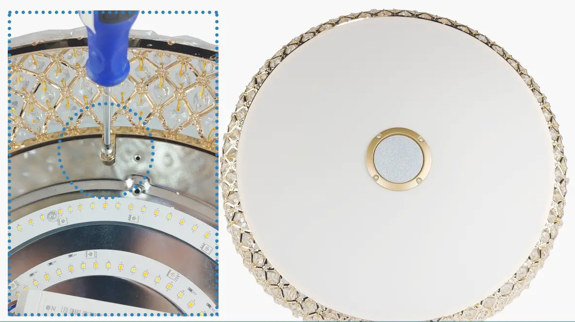 BAYSQUIRREL BS LY 9078 Ceiling Fan with Light - the speaker in the lampshade 5