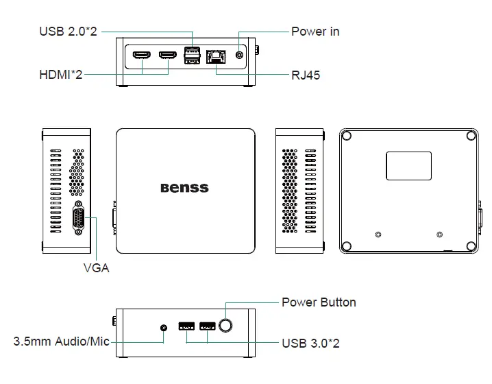 Benss B00JP1 Mini PC User FIG 1