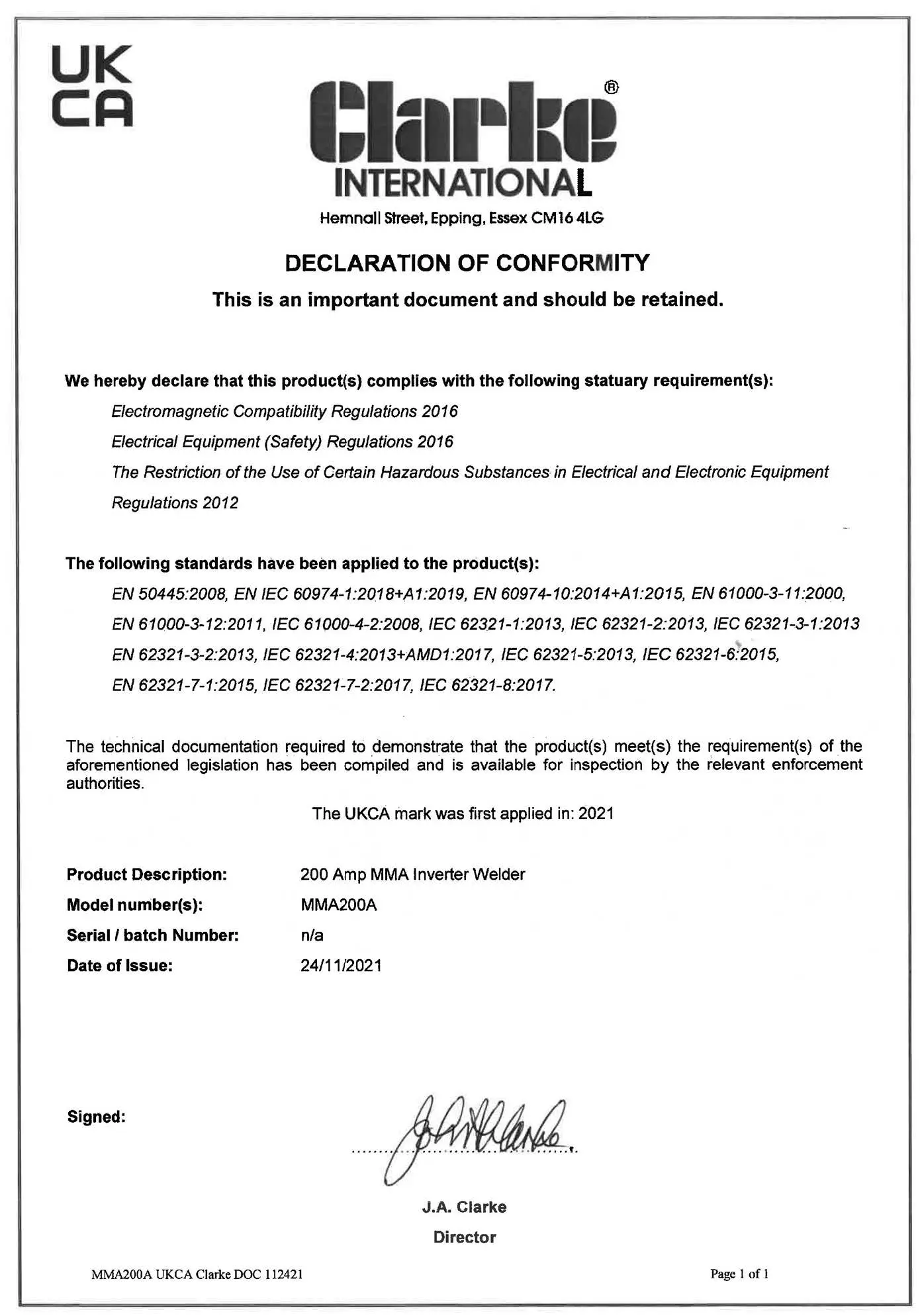 Clarke-MMA200A-200A-MMA-Inverter-Welder-15