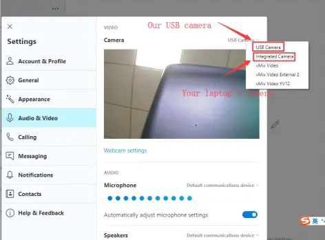 Webcam - ormally software like Skyp