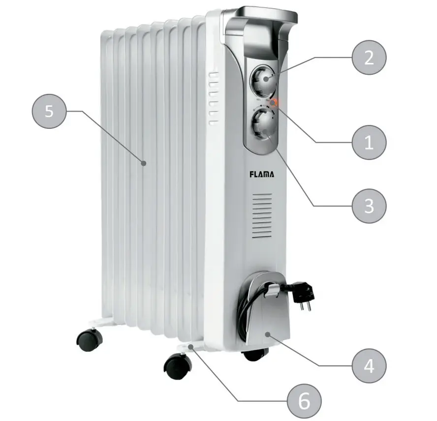 FLAMA 2362FL Oil Filled Radiator - Figure 1