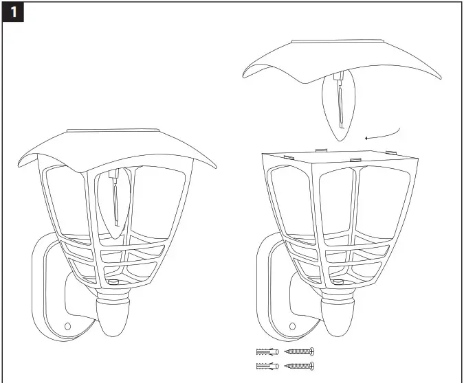 ansult 019698 LED Wall Lamp Solar Cell - Product Overview 1