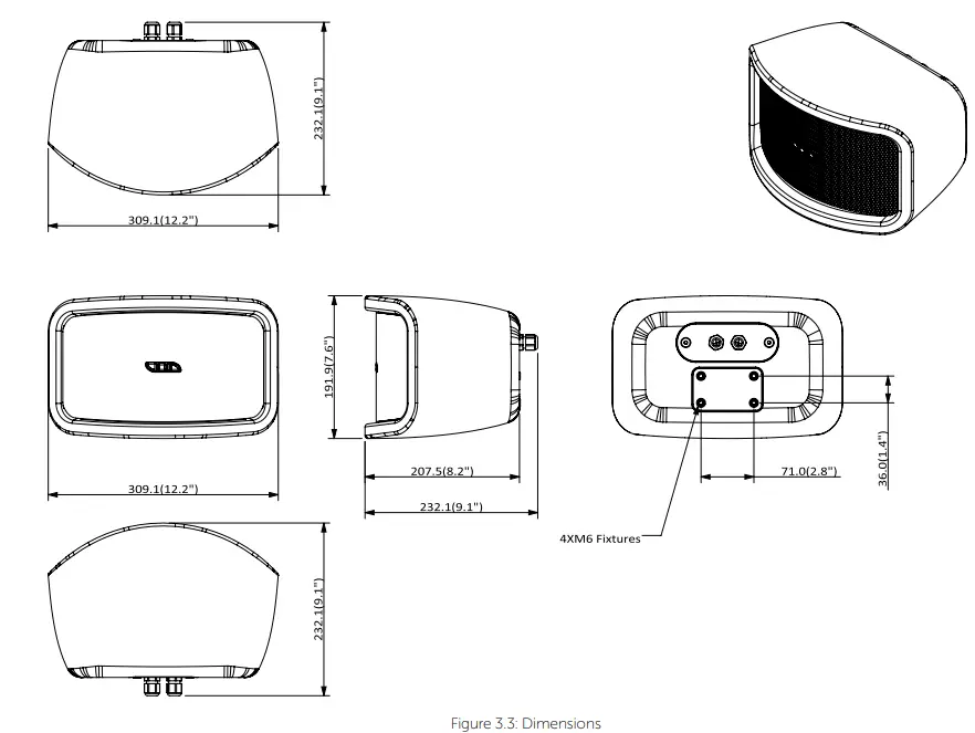 VOID Cyclone 55 2 5 Inch Passive Speaker - dimensions