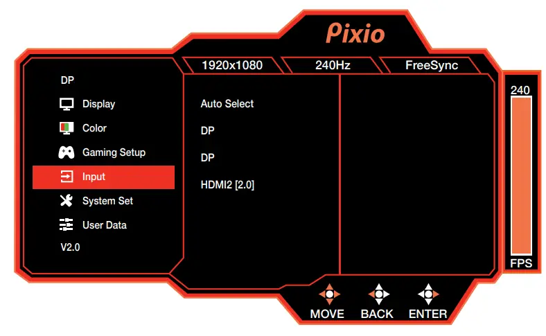 pixio PX279 Prime 27 inch 1080p 240Hz 1ms G2G HDR Gaming Monitor - Set 1