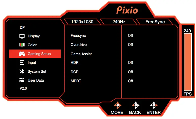 pixio PX279 Prime 27 inch 1080p 240Hz 1ms G2G HDR Gaming Monitor - Set 2