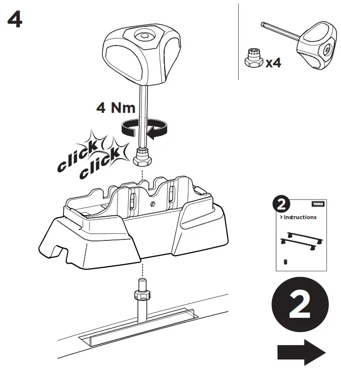 THULE 187089 Roof Rack Custom Fit Kit - 6