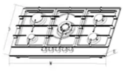 COOKOLOGY GH755SS 75cm Built In Gas Hob -fig22