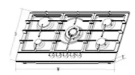 COOKOLOGY GH755SS 75cm Built In Gas Hob -fig24