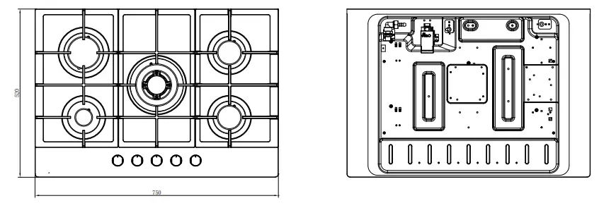 COOKOLOGY GH755SS 75cm Built In Gas Hob -fig37